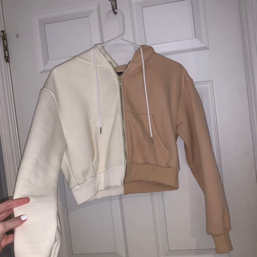 Cropped Zip Up Hoodie
